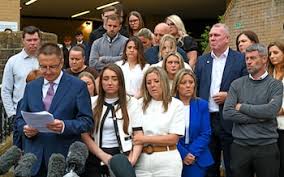 Henry Nowak's family giving a statement outside court 01/06/26